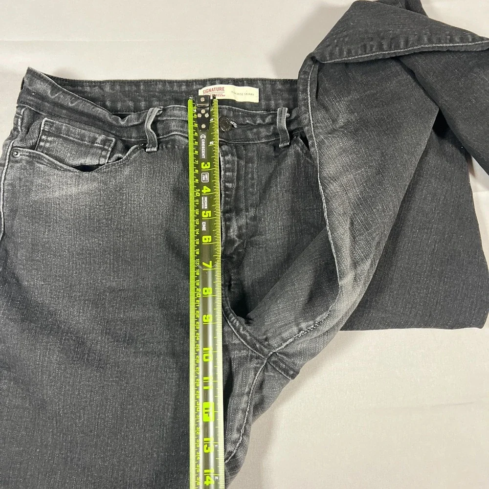 Levi Strauss Signature Skinny Jeans Womens 16M Black Cotton Stretch High Rise